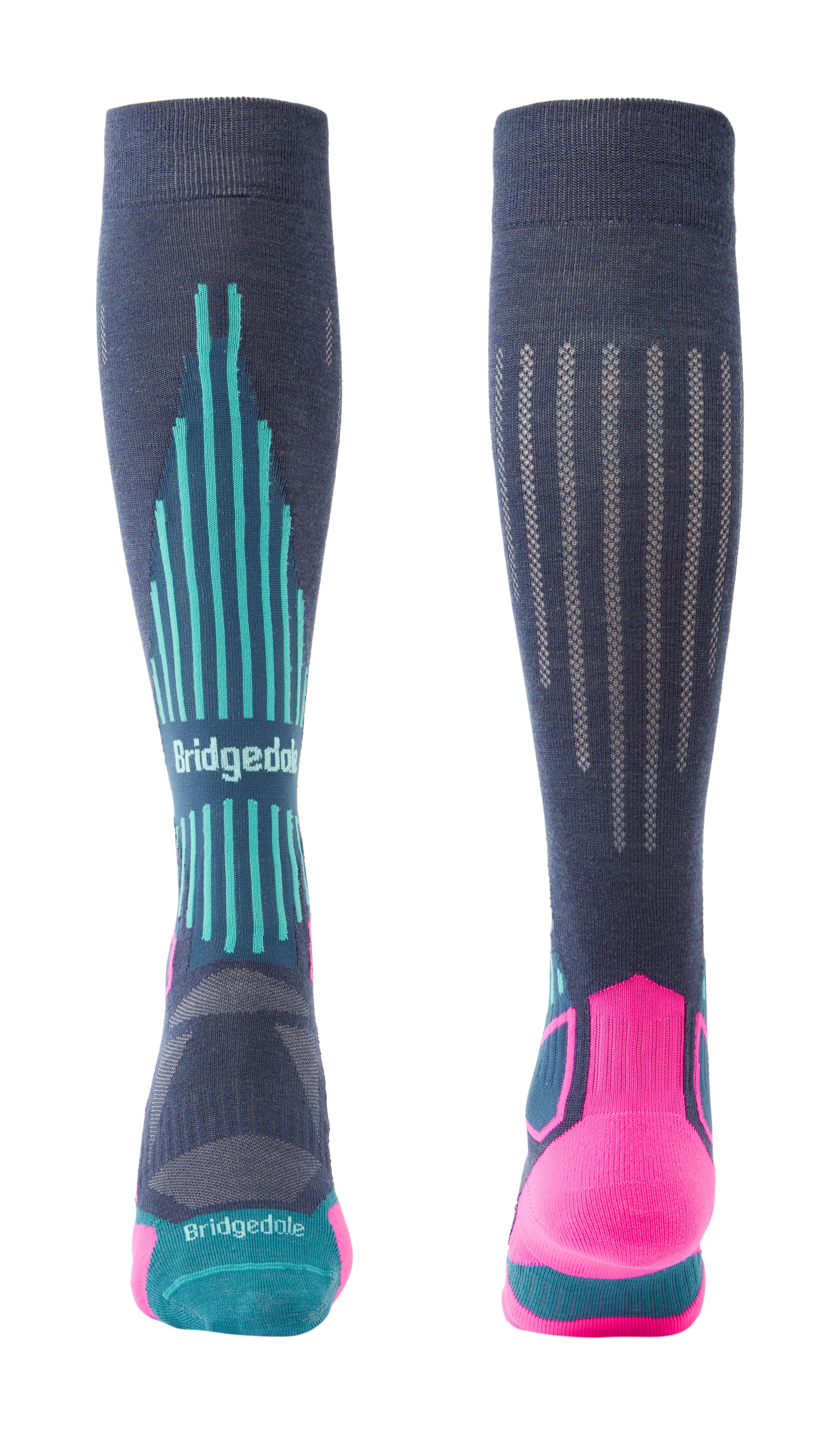 (取寄) ブリッジデール レディース スキー ライトウェイト メリノ エンデュランス ソックス - ウィメンズ Bridgedale women Ski Lightweight Merino Endurance Sock - Women's Graphite/Pink Women's Ski Lightweight Merino Endurance Over Calf | Bridgedale